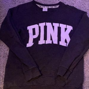 dark grey crewneck -PINK